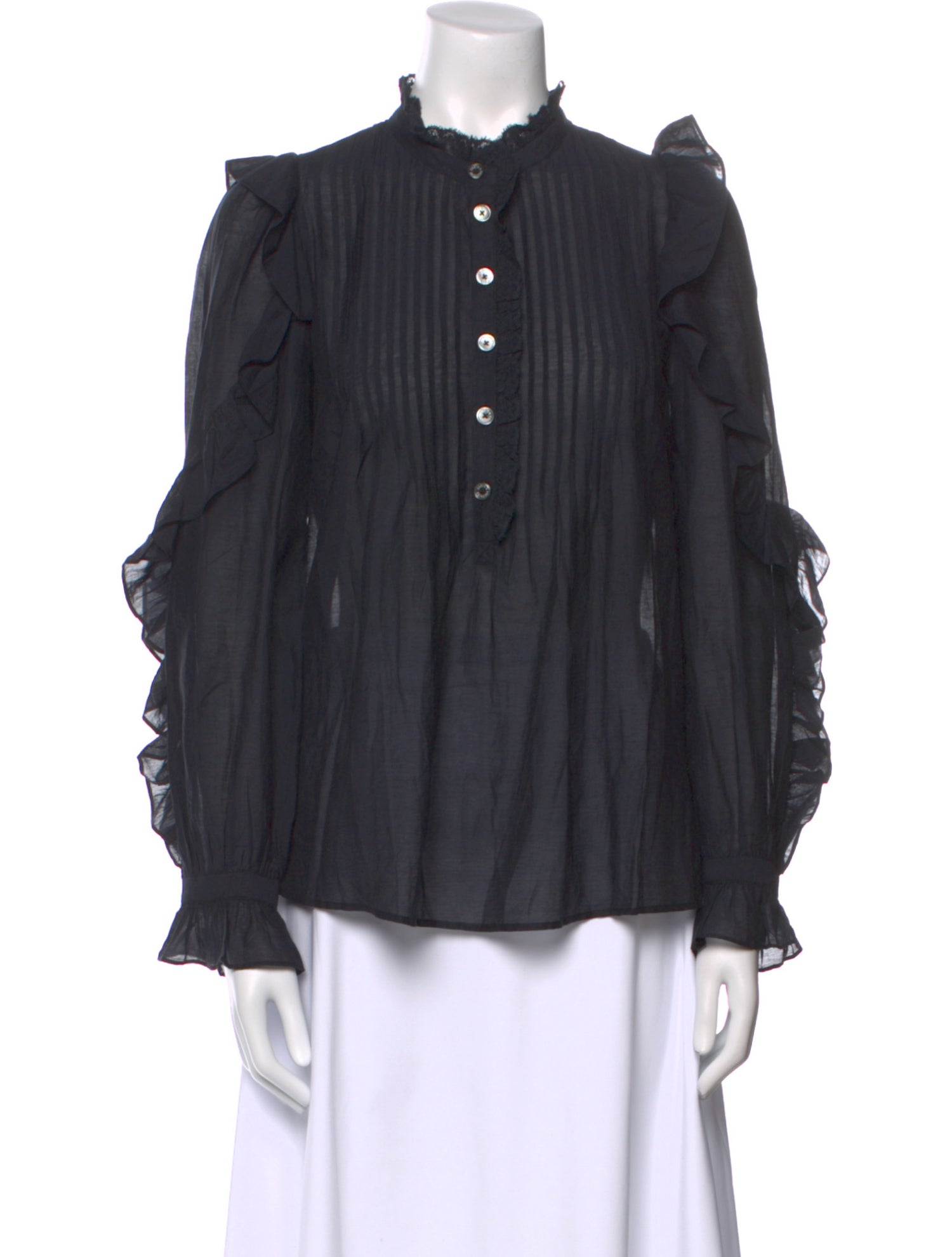 Zadig & Voltaire Mock Neck Long Sleeve Blouse