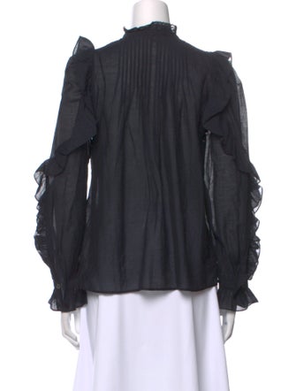 Zadig & Voltaire Mock Neck Long Sleeve Blouse