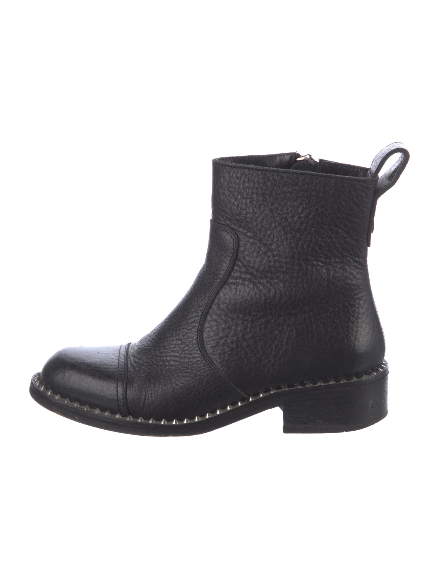 Zadig & Voltaire Leather Studded Accents Moto Boots