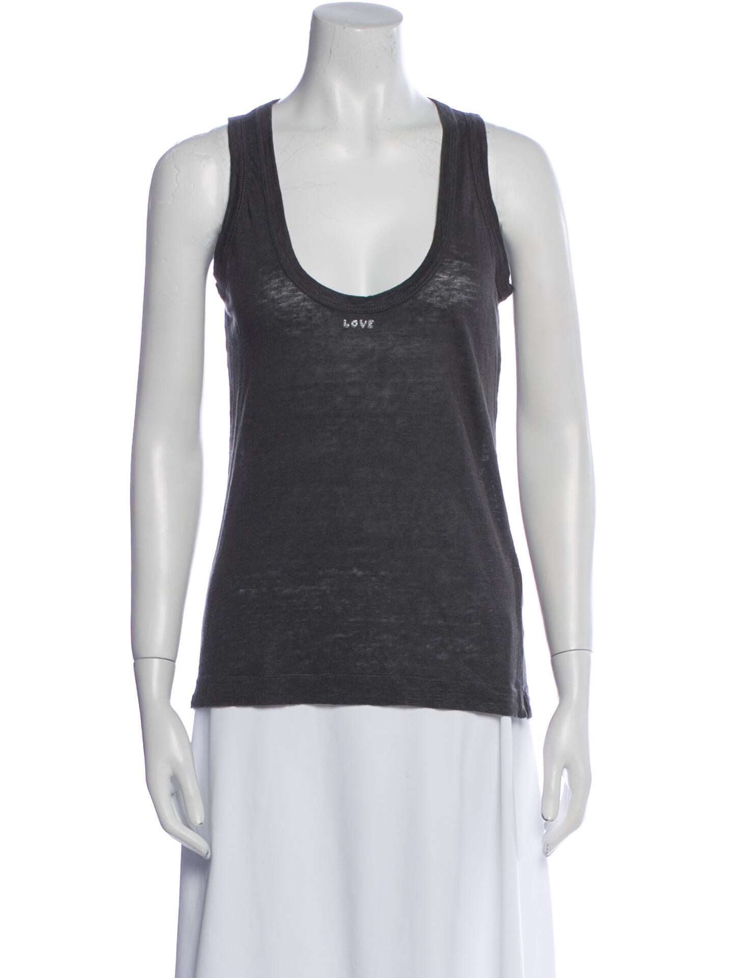 Zadig & Voltaire Linen Scoop Neck Top