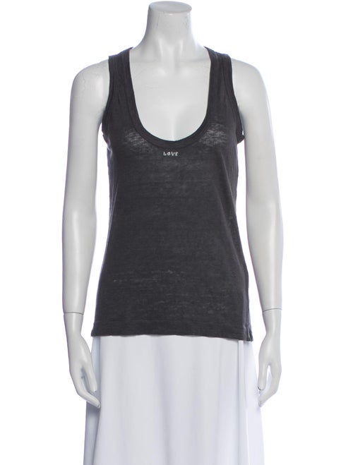 Zadig & Voltaire Linen Scoop Neck Top