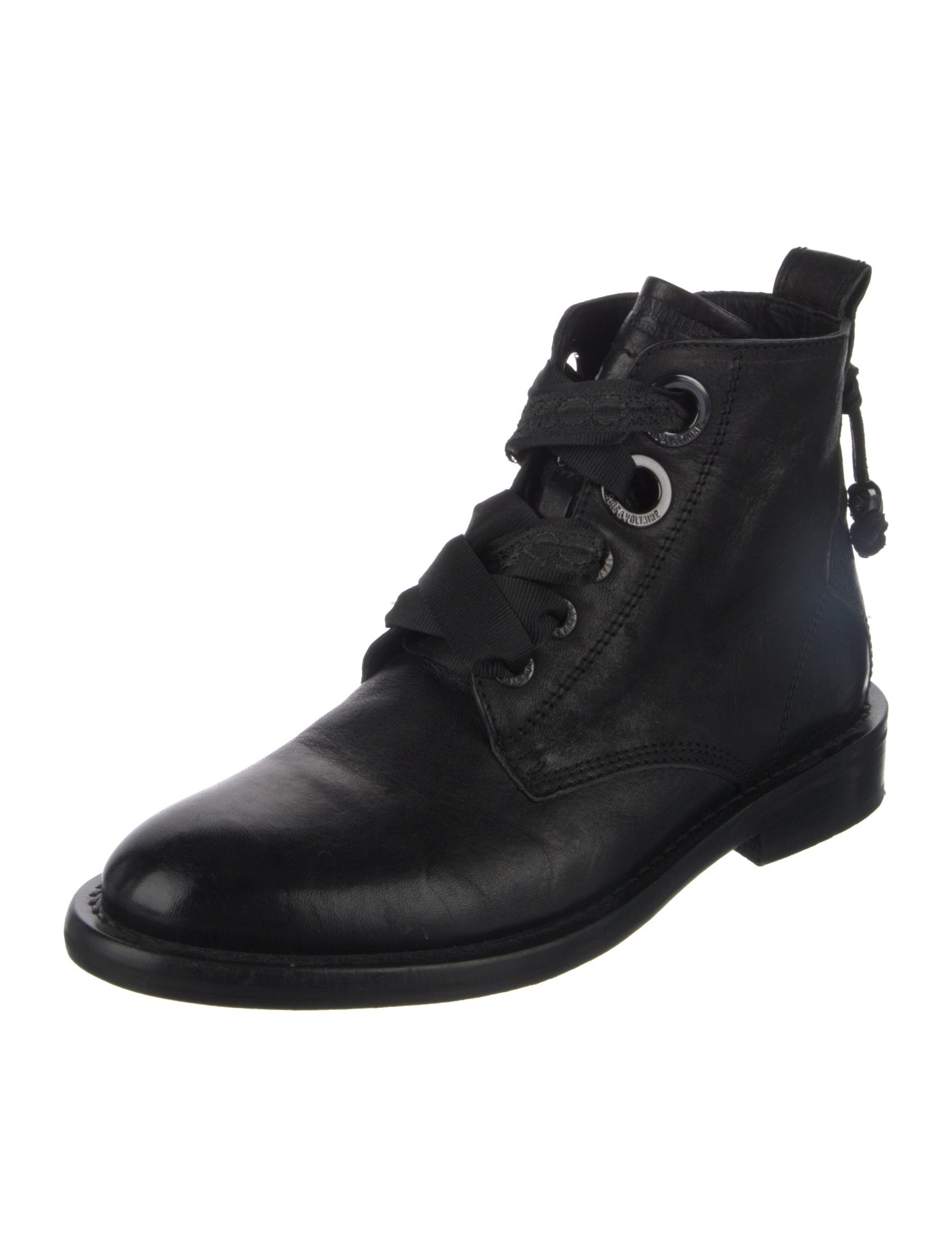 Zadig & Voltaire Leather Combat Boots
