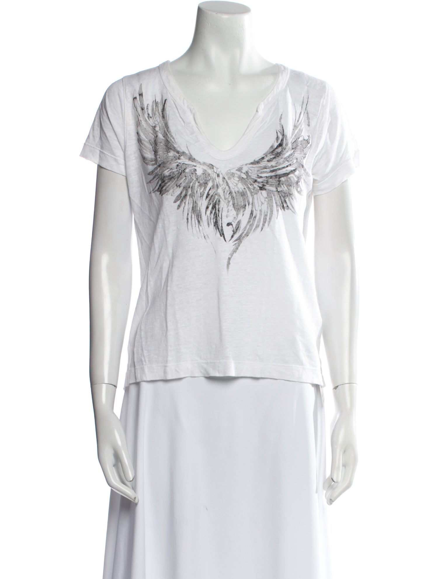 Zadig & Voltaire Linen V-Neck T-Shirt