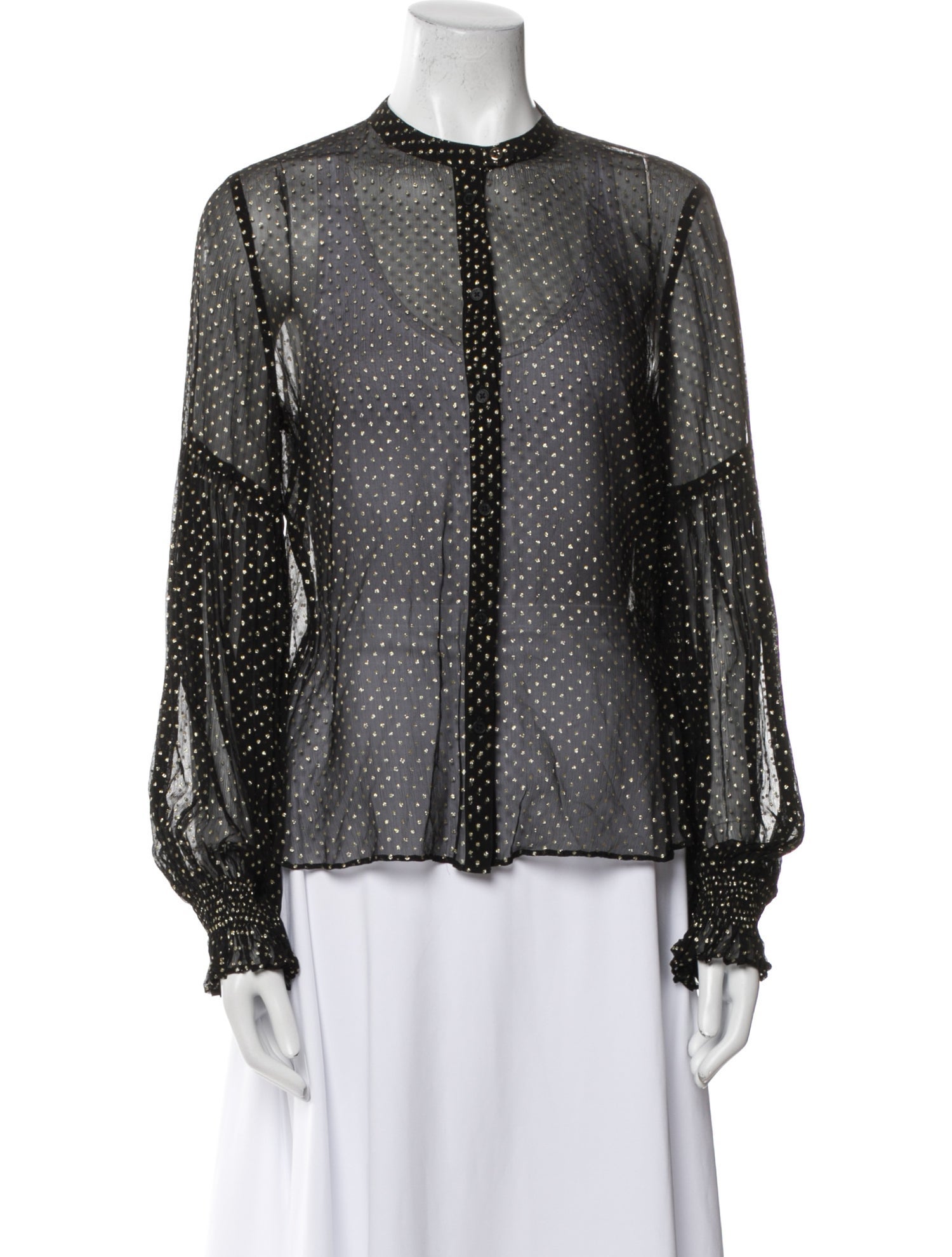 Zadig & Voltaire Polka Dot Print Crew Neck Blouse