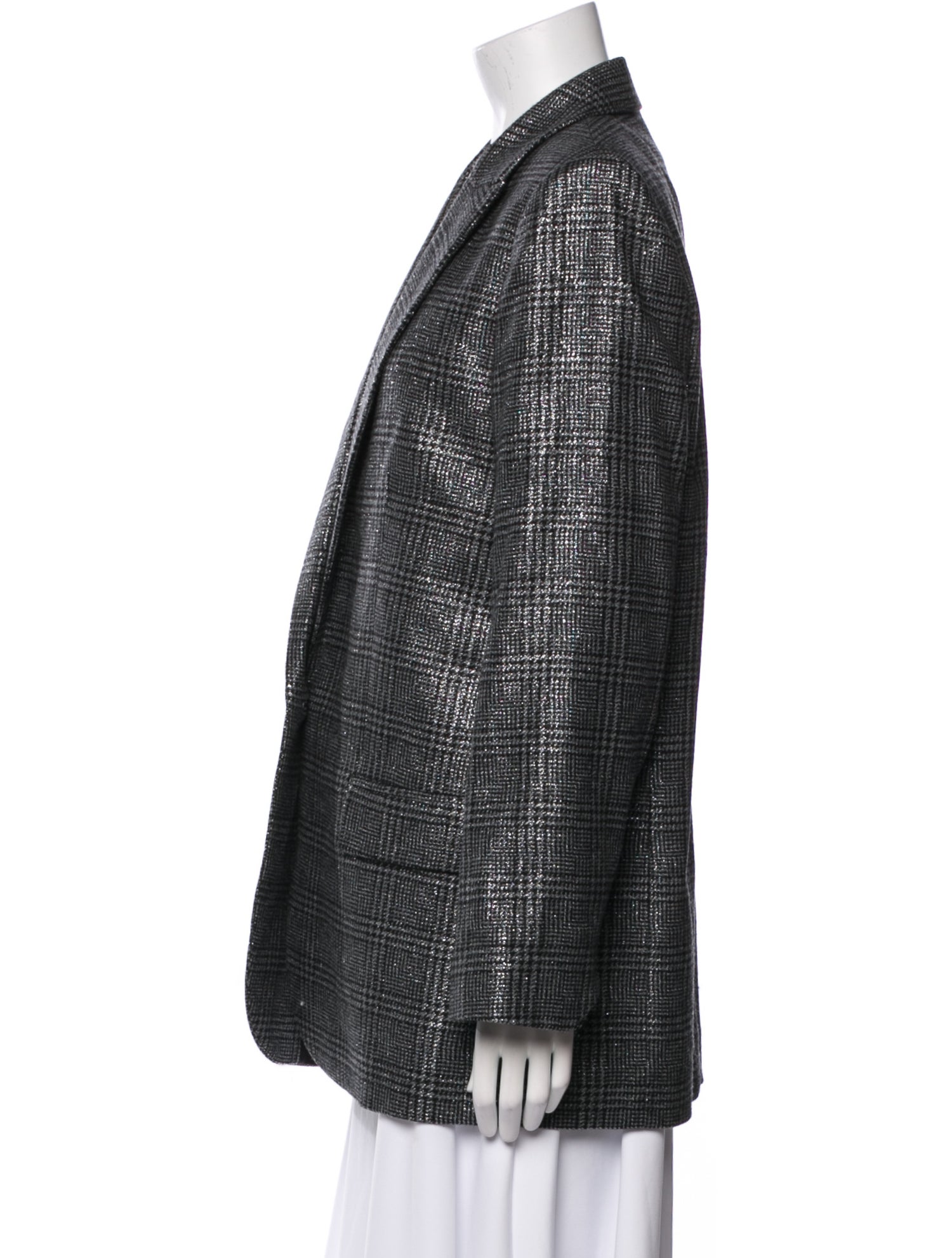 Zadig & Voltaire Wool Plaid Print Blazer