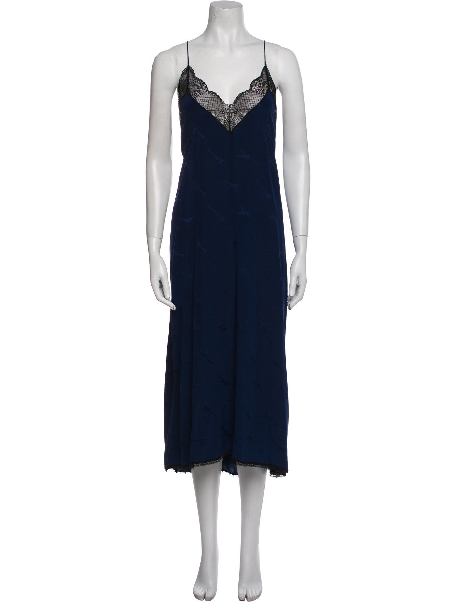 Zadig & Voltaire Silk Lace Trim Embellishment Nightgown