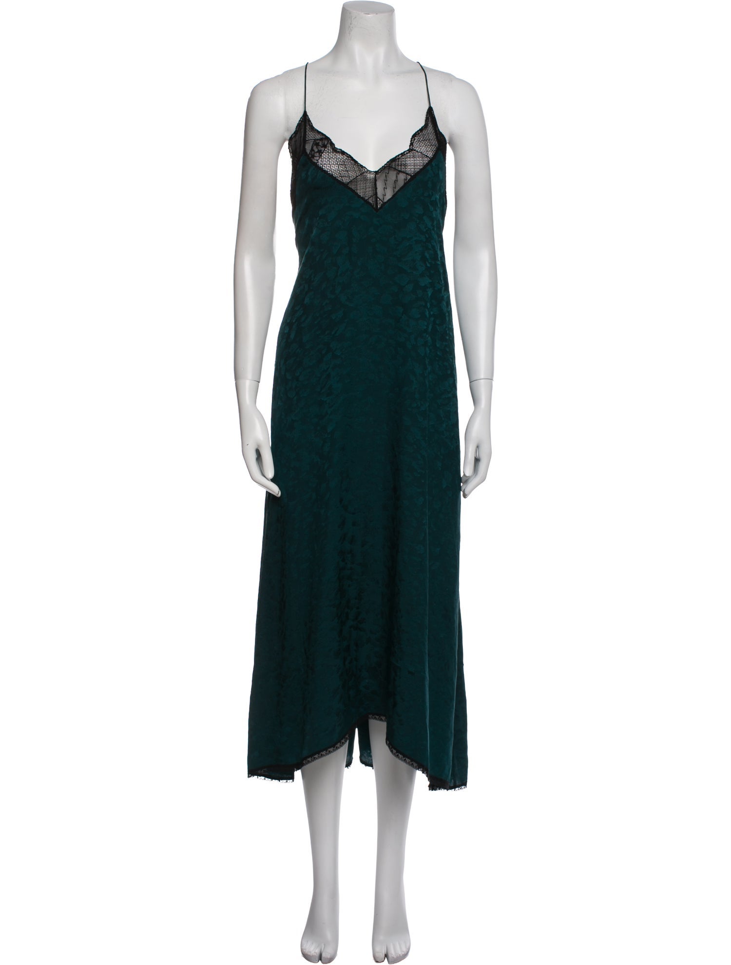 Zadig & Voltaire Silk Mesh Accents Nightgown