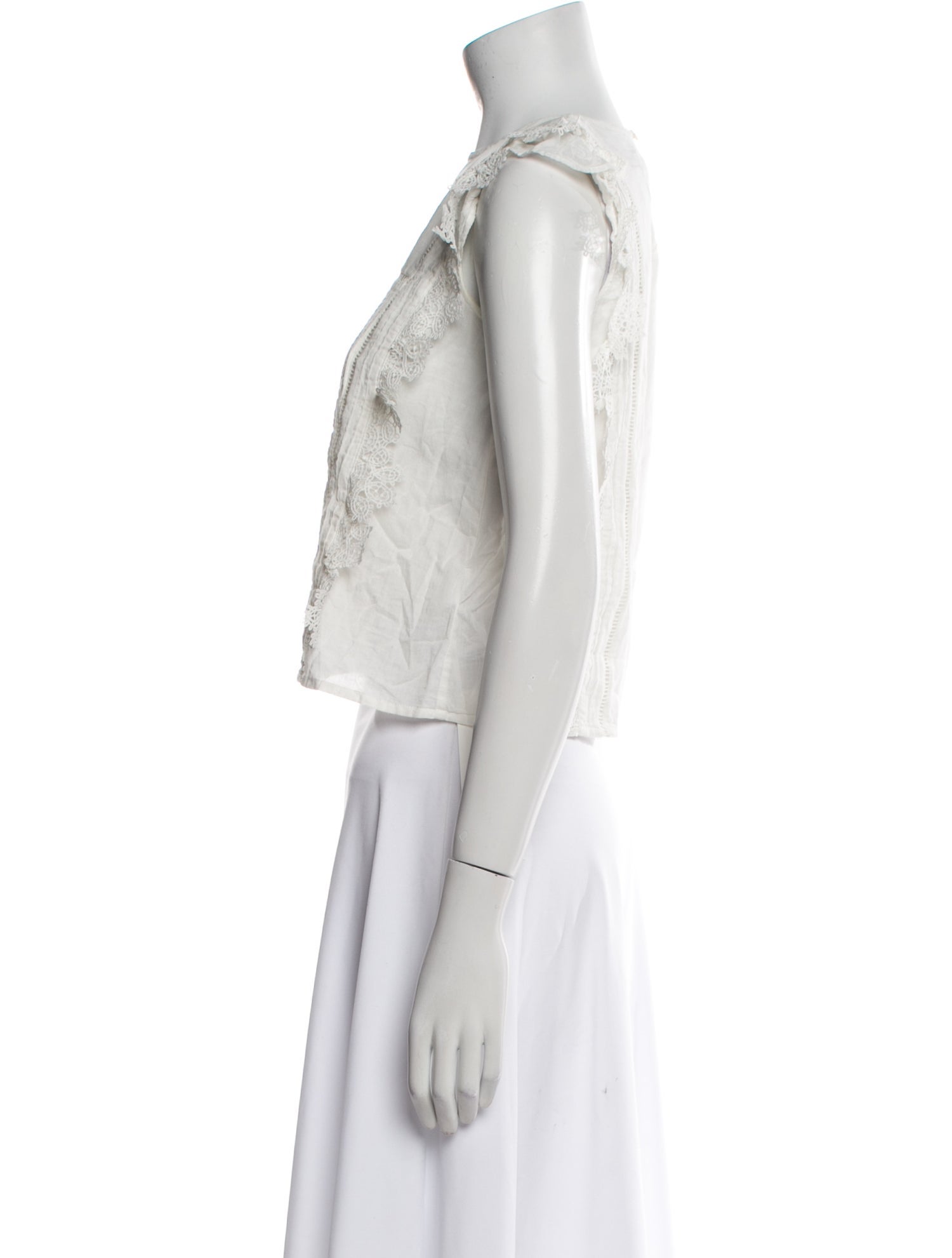 Zadig & Voltaire Square Neckline Sleeveless Crop Top