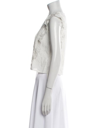 Zadig & Voltaire Square Neckline Sleeveless Crop Top