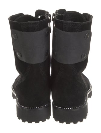 Zadig & Voltaire Suede Crystal Embellishments Combat Boots