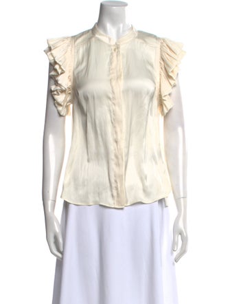 Zadig & Voltaire Mock Neck Short Sleeve Top