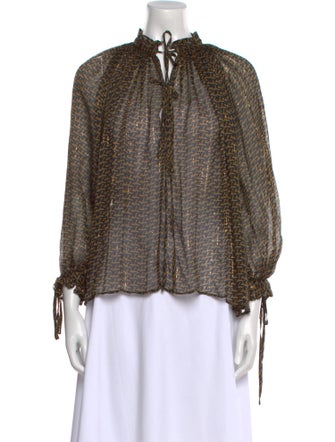 Zadig & Voltaire Printed Mock Neck Blouse