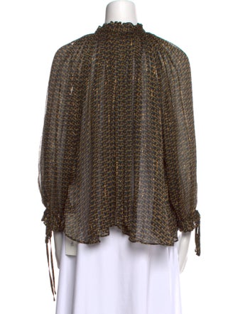 Zadig & Voltaire Printed Mock Neck Blouse