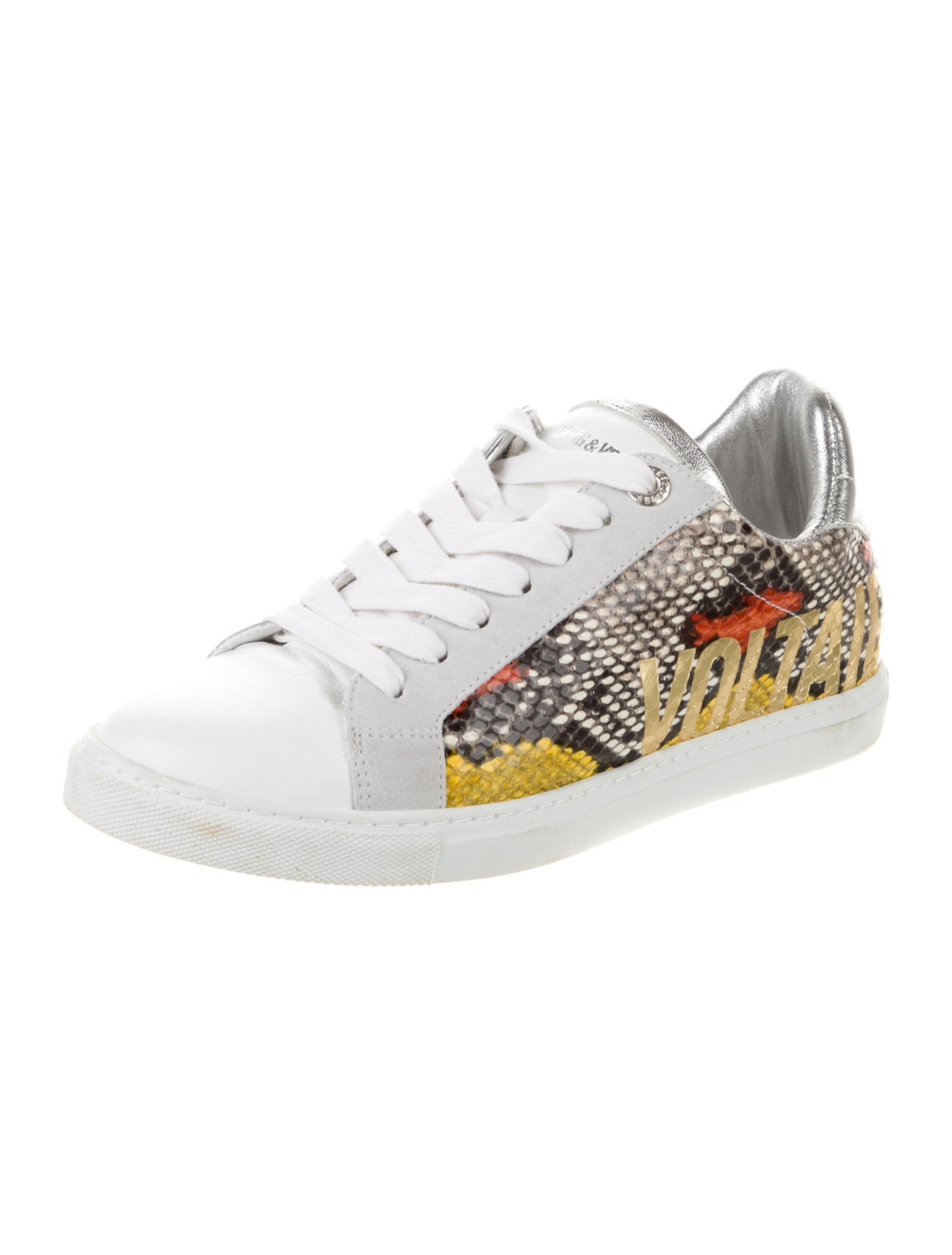 Zadig & Voltaire Leather Animal Print Sneakers