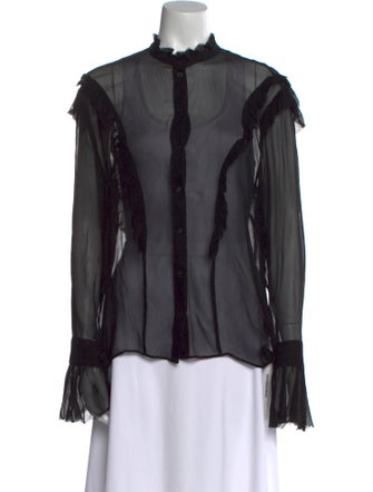 Zadig & Voltaire Mock Neck Long Sleeve Blouse