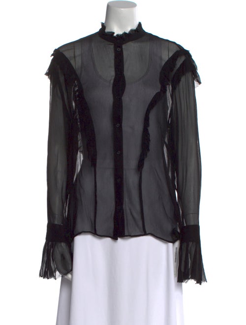 Zadig & Voltaire Mock Neck Long Sleeve Blouse