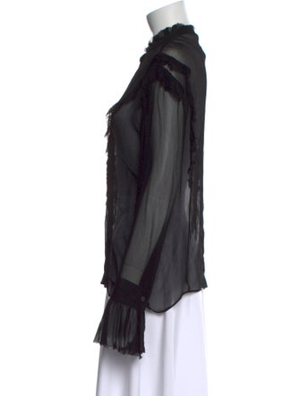 Zadig & Voltaire Mock Neck Long Sleeve Blouse