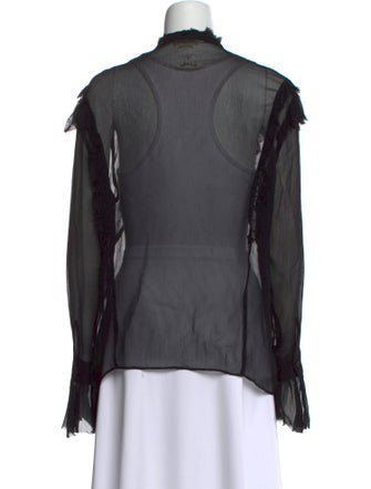 Zadig & Voltaire Mock Neck Long Sleeve Blouse