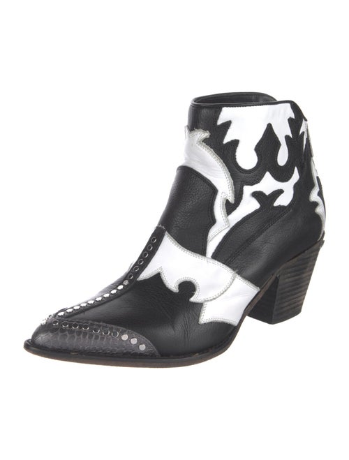 Zadig & Voltaire Leather Colorblock Pattern Boots