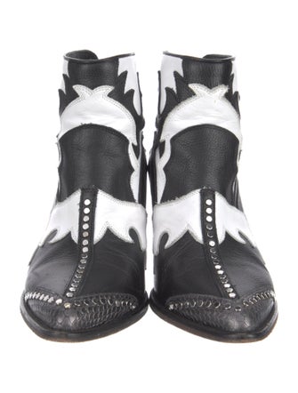 Zadig & Voltaire Leather Colorblock Pattern Boots