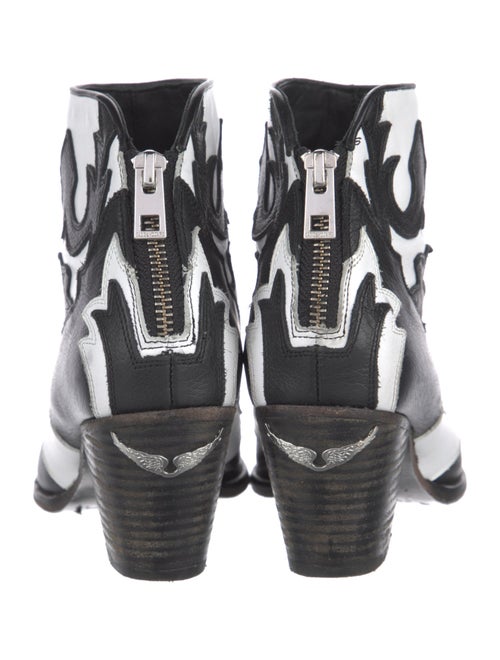 Zadig & Voltaire Leather Colorblock Pattern Boots