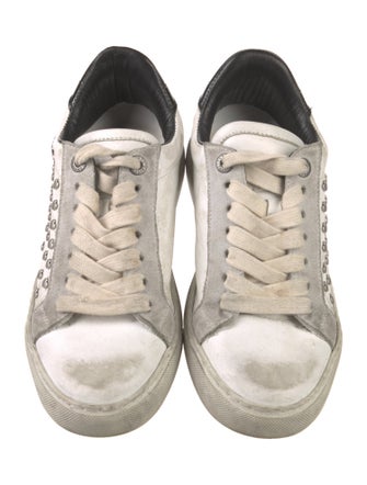Zadig & Voltaire Leather Colorblock Pattern Sneakers