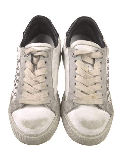 Zadig & Voltaire Leather Colorblock Pattern Sneakers
