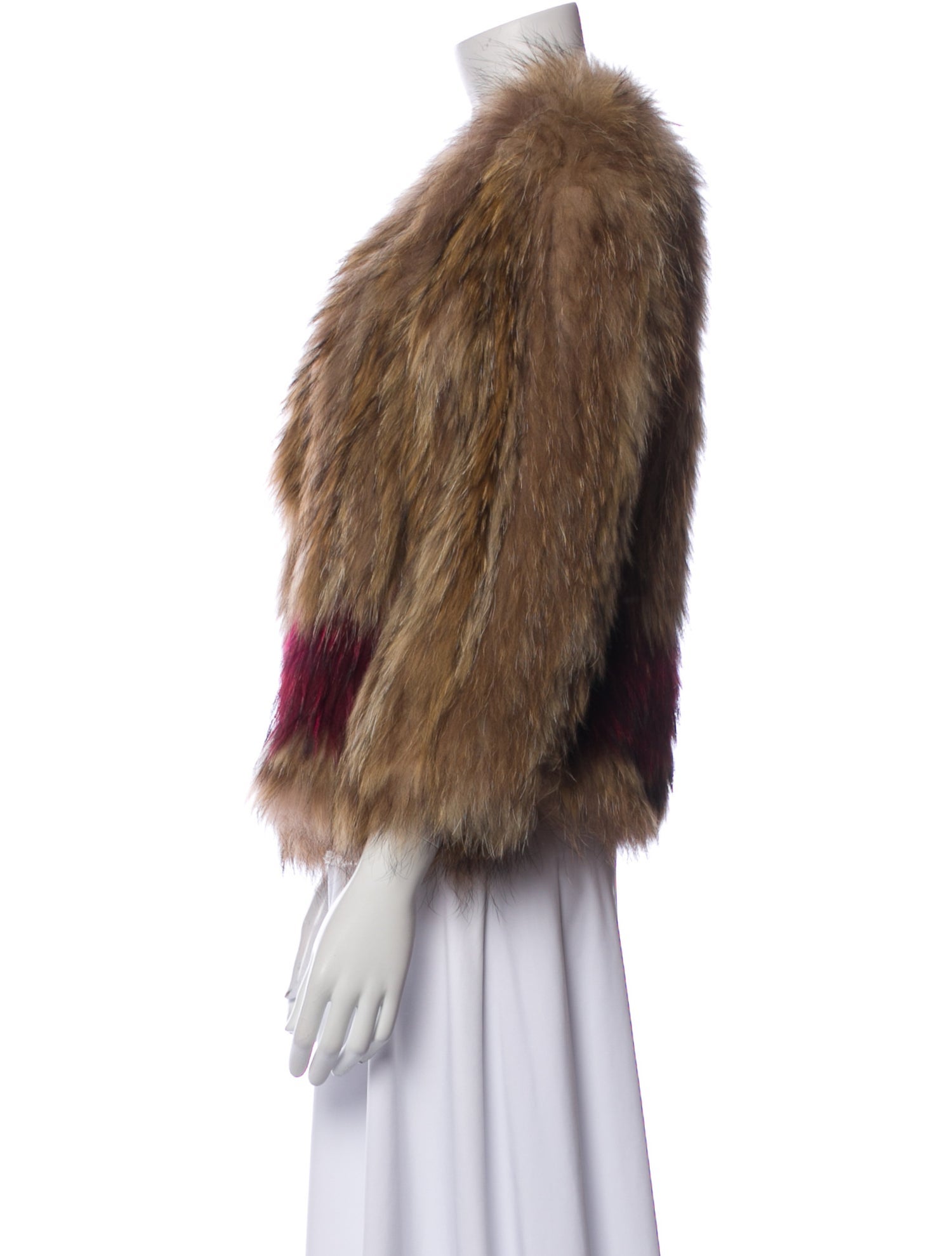 Zadig & Voltaire Fur Colorblock Pattern Fur Jacket