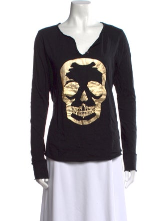 Zadig & Voltaire Graphic Print V-Neck T-Shirt