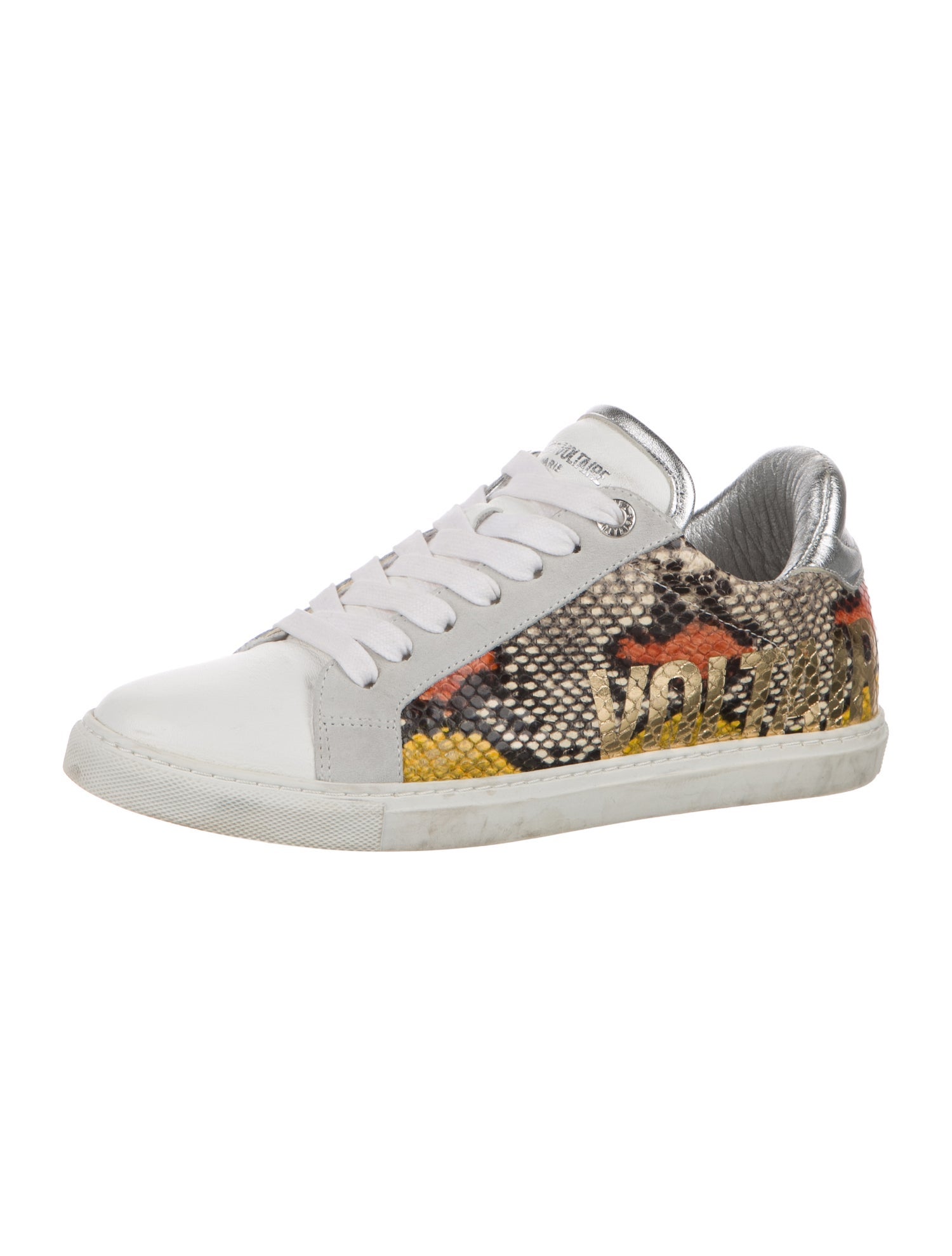 Zadig & Voltaire Leather Animal Print Sneakers
