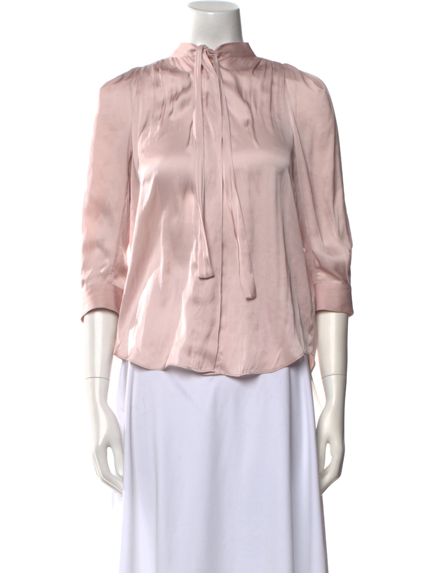 Zadig & Voltaire Mock Neck Three-Quarter Sleeve Blouse