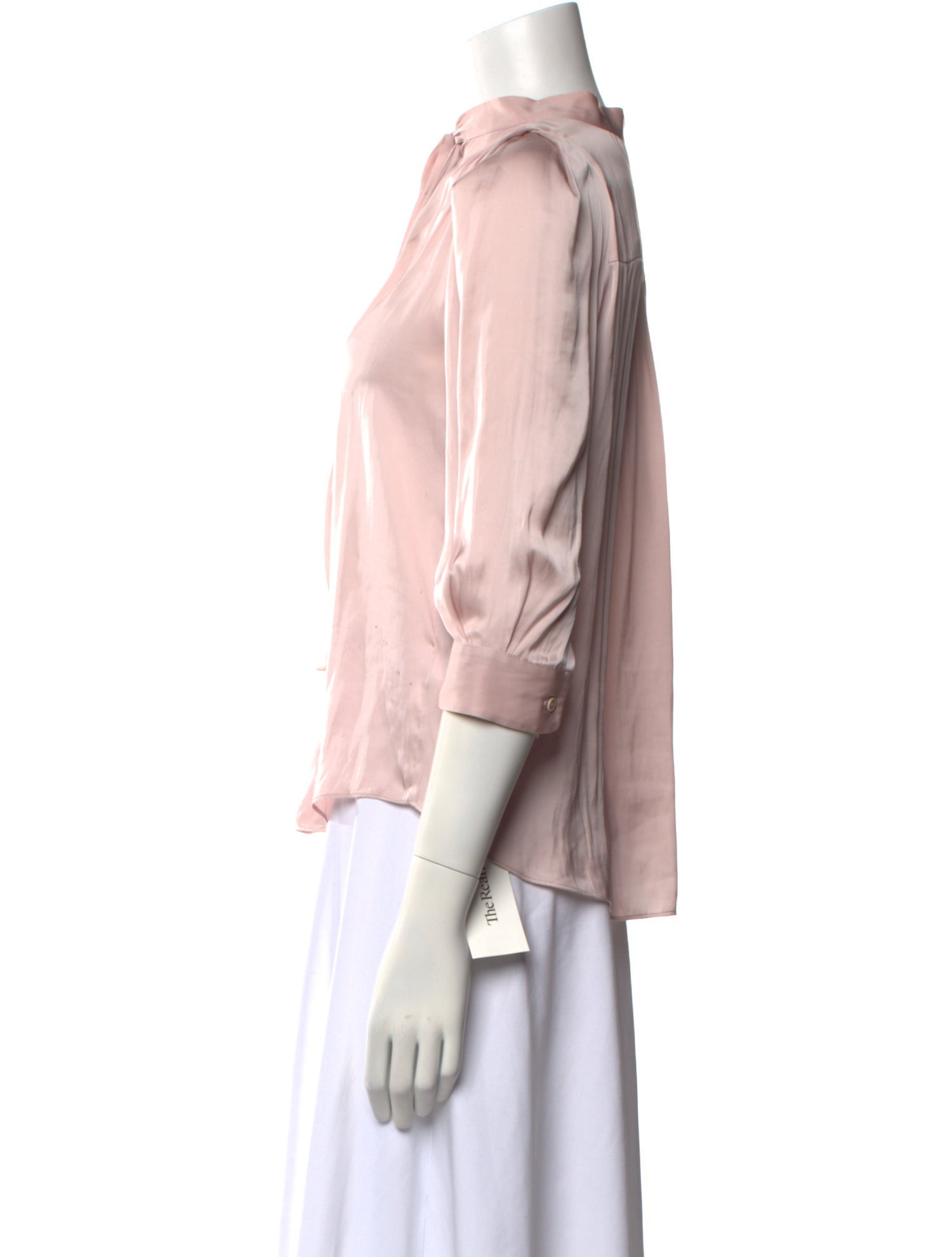 Zadig & Voltaire Mock Neck Three-Quarter Sleeve Blouse