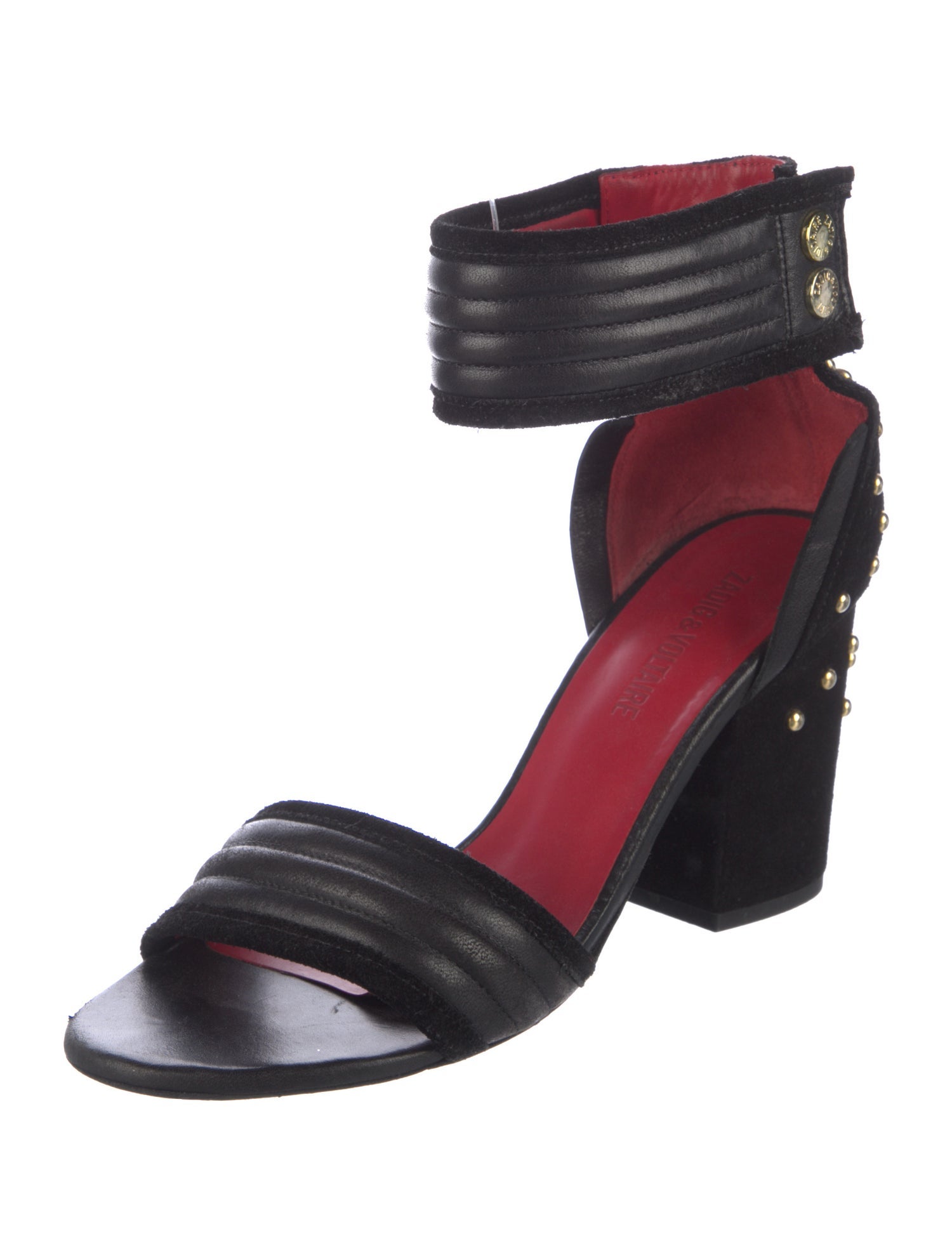 Zadig & Voltaire Suede Studded Accents Sandals