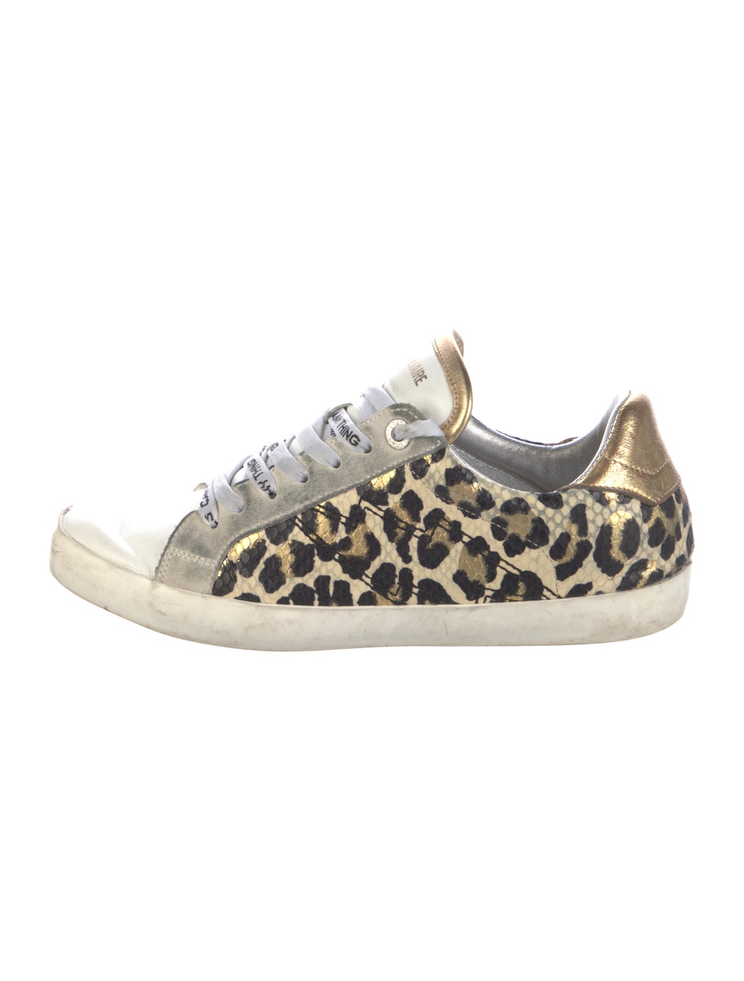 Zadig & Voltaire Leather Animal Print Sneakers