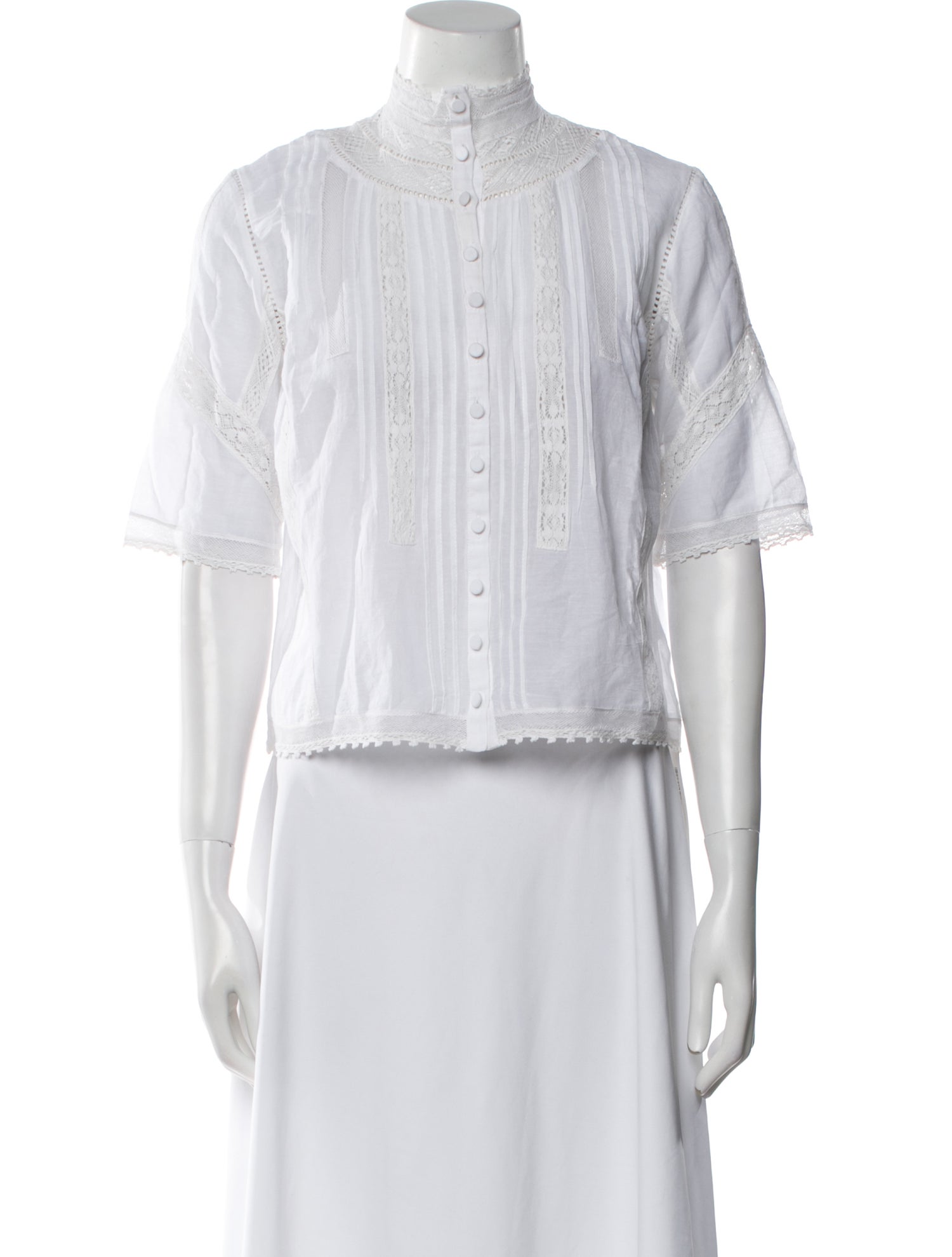 Zadig & Voltaire Mock Neck Short Sleeve Crop Top