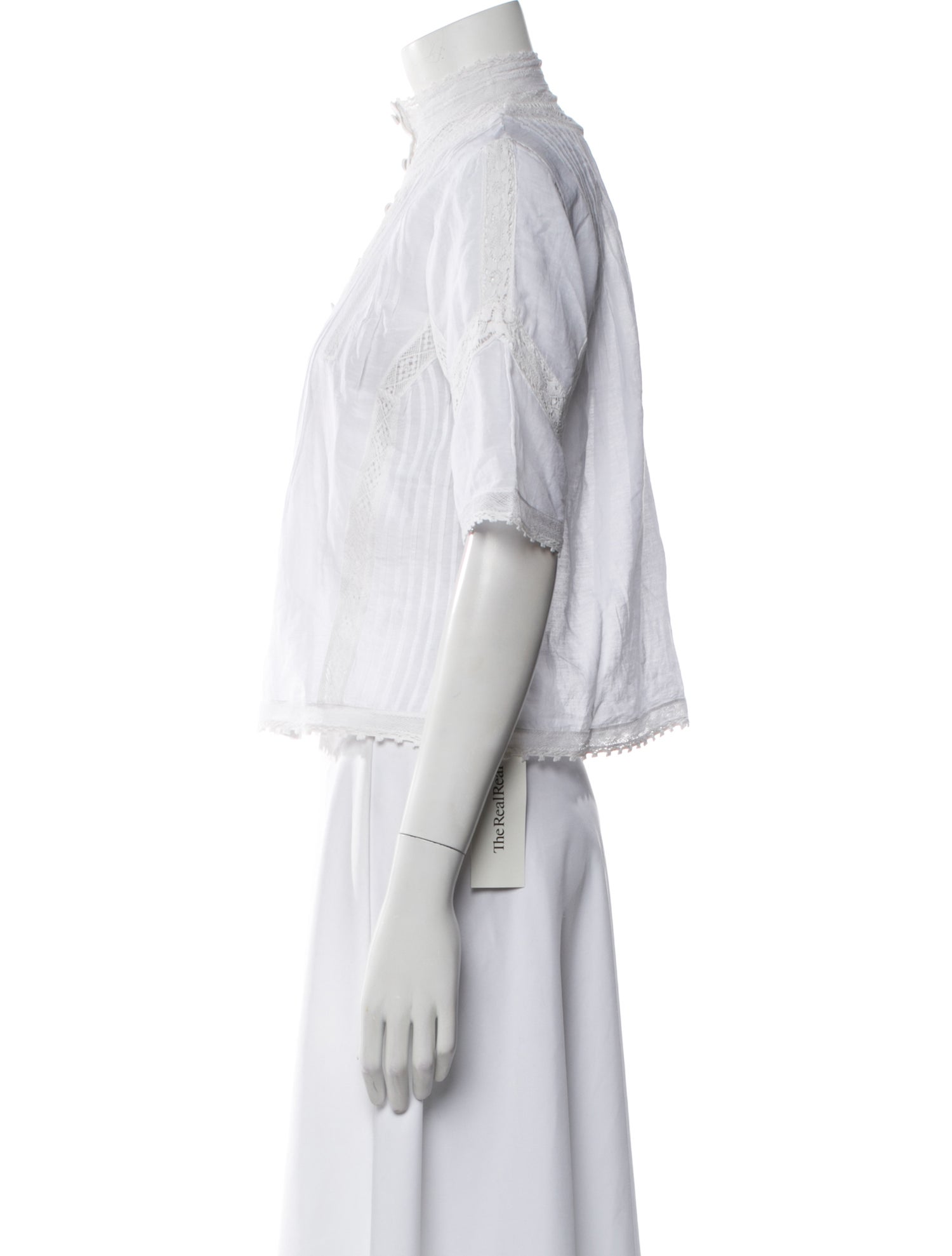 Zadig & Voltaire Mock Neck Short Sleeve Crop Top