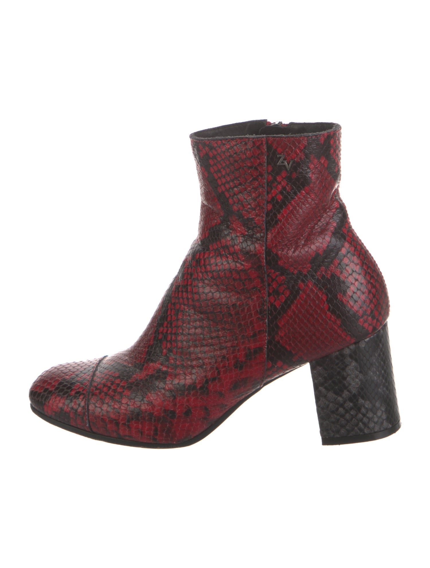 Zadig & Voltaire Embossed Leather Animal Print Boots