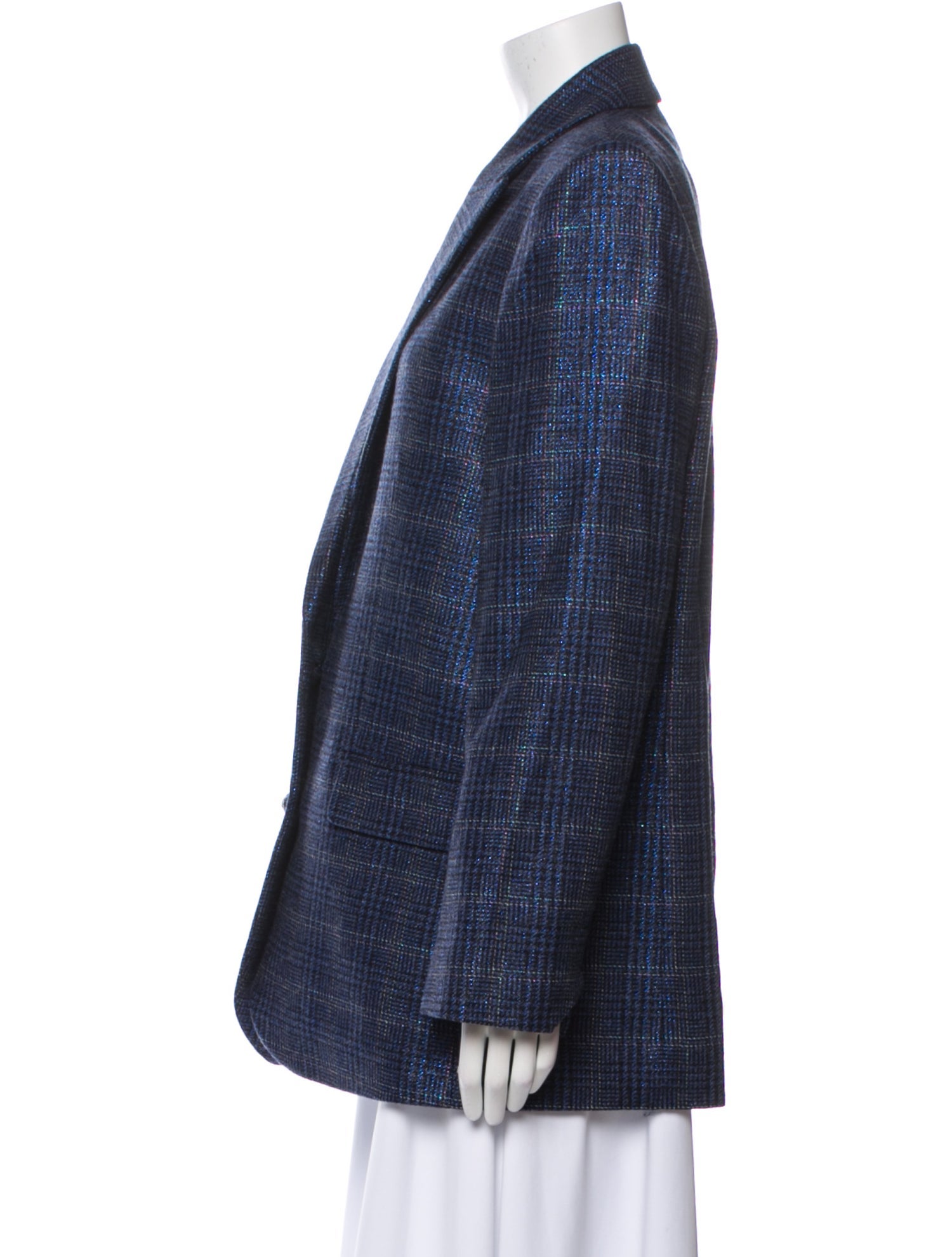 Zadig & Voltaire Wool Plaid Print Blazer