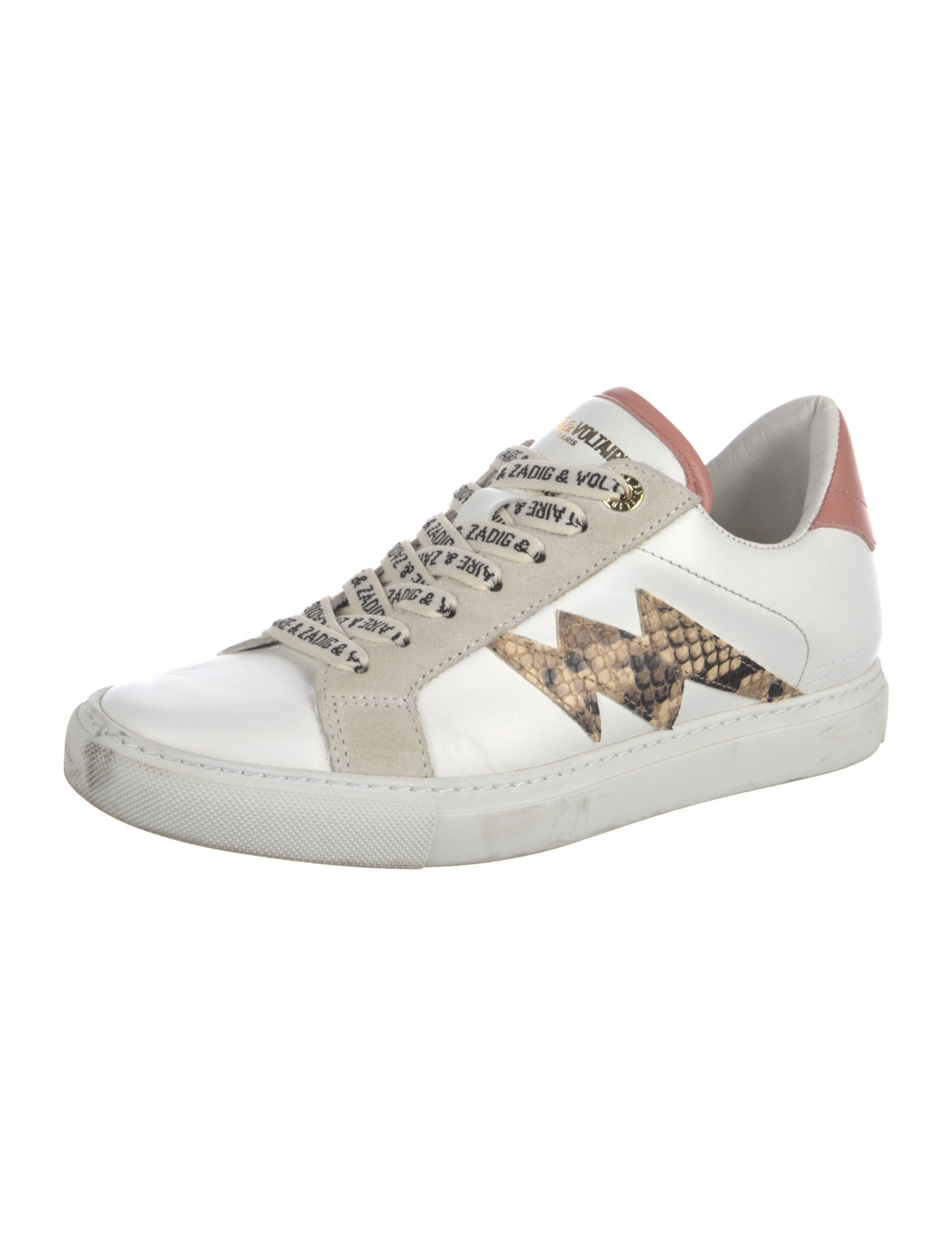 Zadig & Voltaire Leather Animal Print Sneakers