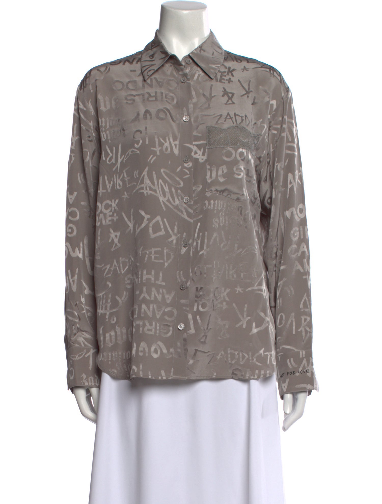 Zadig & Voltaire Silk Printed Button-Up Top