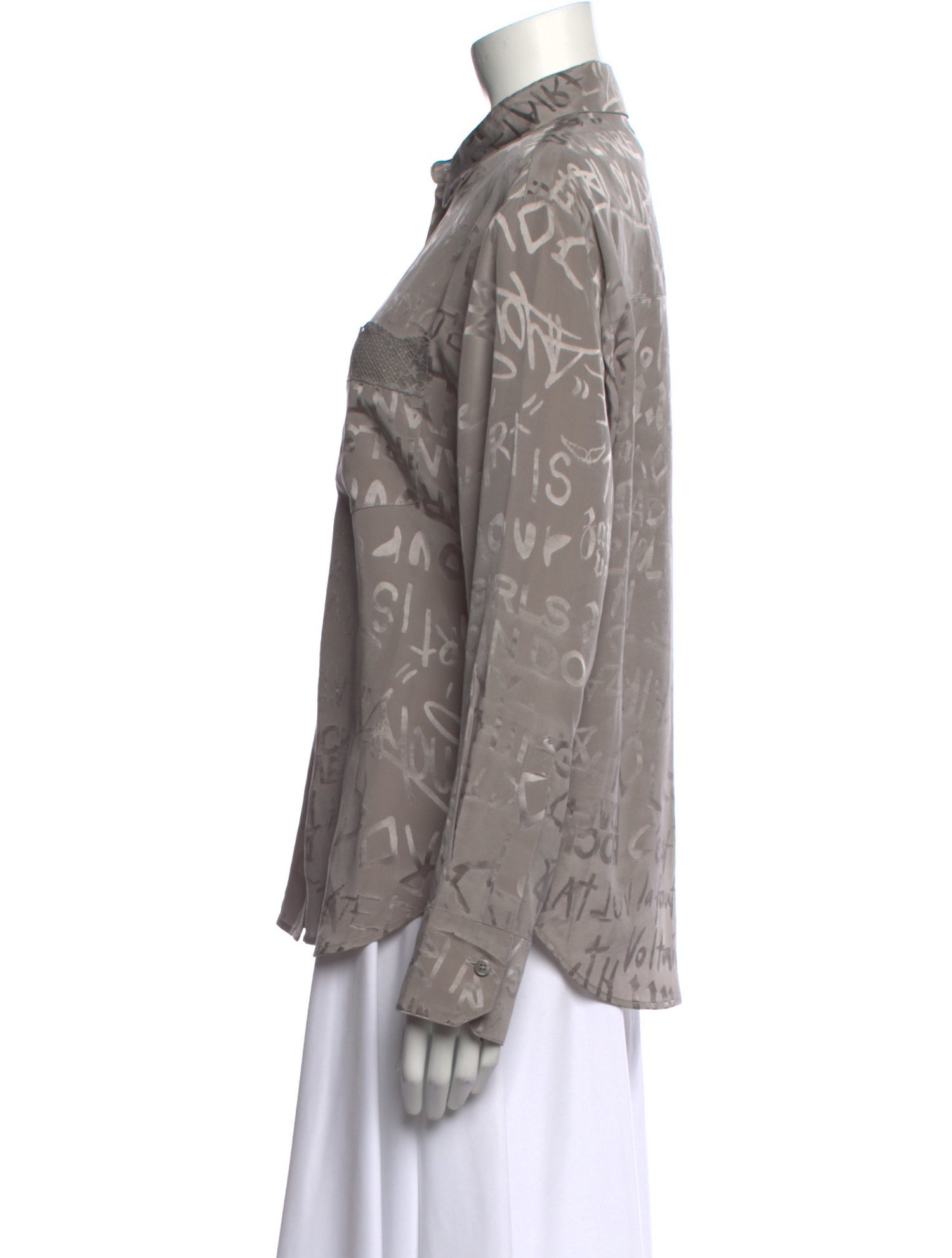 Zadig & Voltaire Silk Printed Button-Up Top