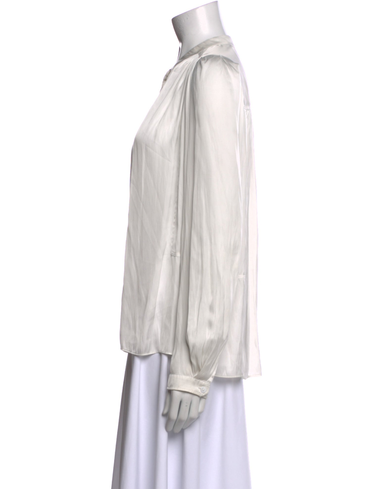 Zadig & Voltaire Mock Neck Long Sleeve Button-Up Top