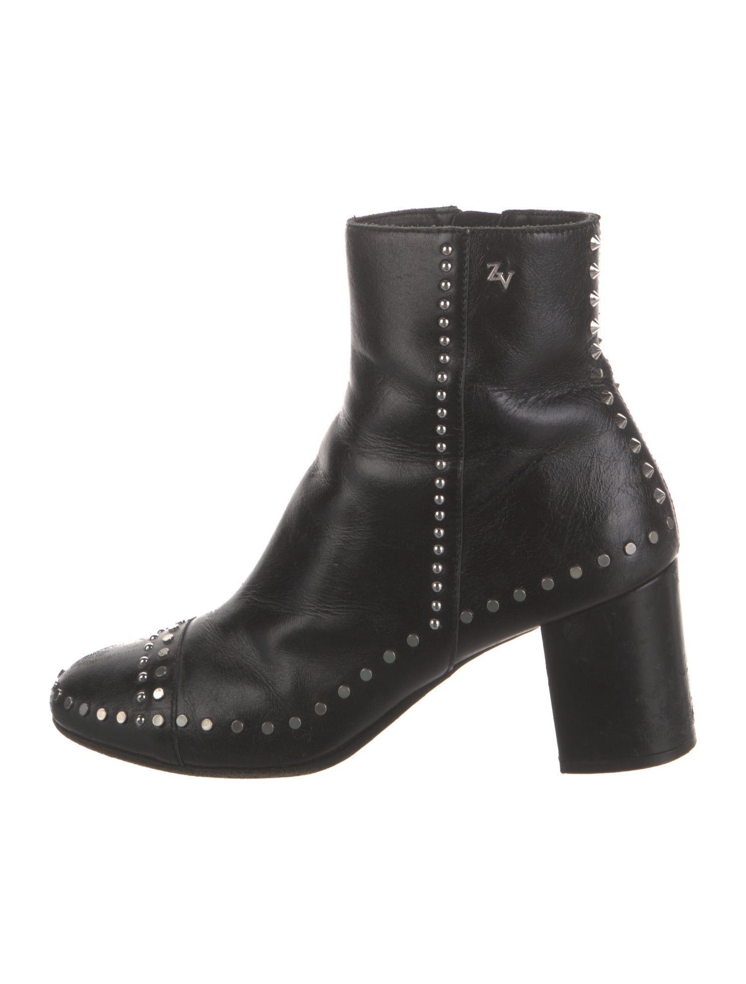 Zadig & Voltaire Leather Studded Accents Boots