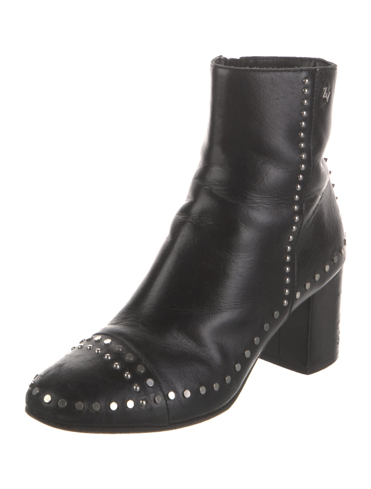 Zadig & Voltaire Leather Studded Accents Boots