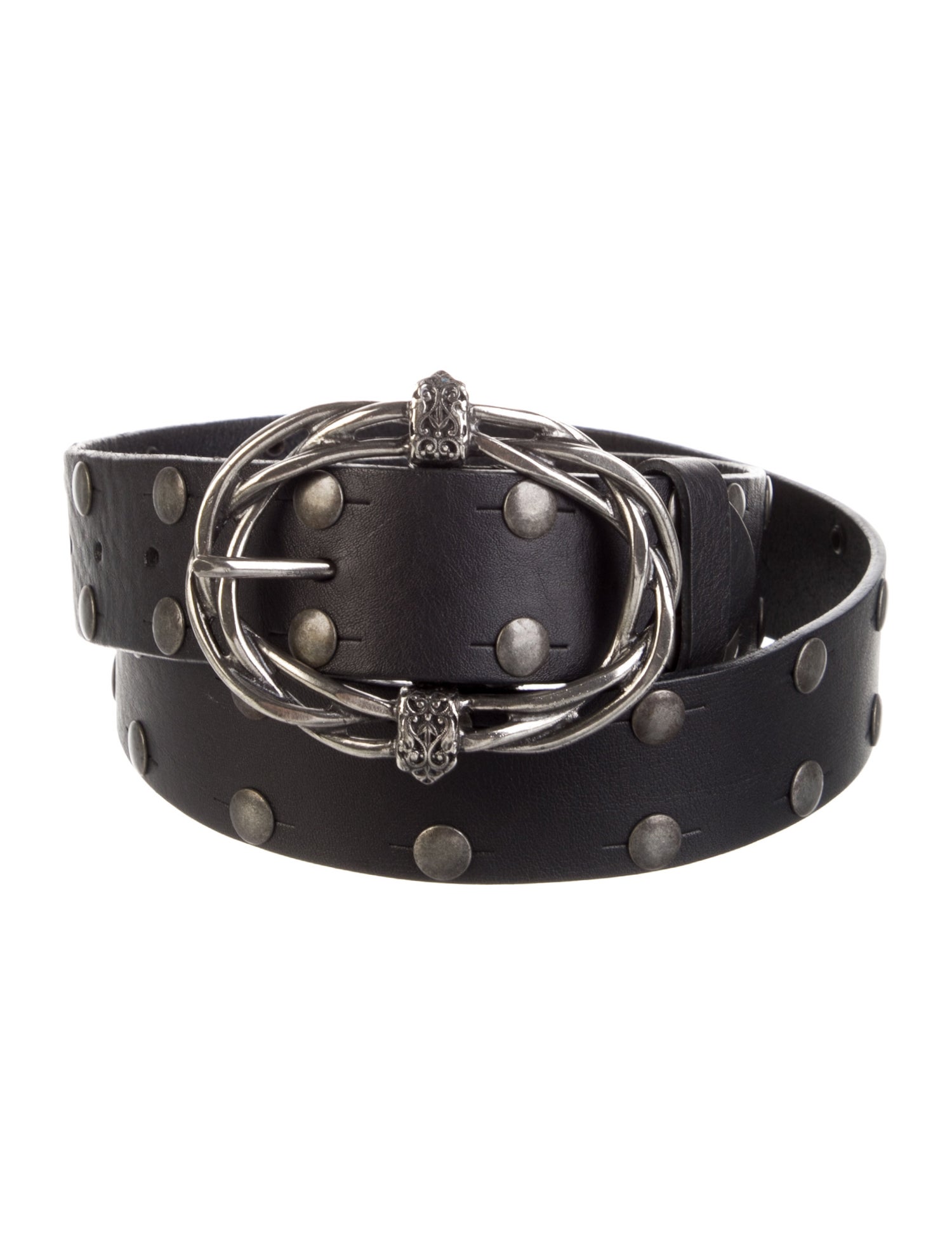 Zadig & Voltaire Leather Studded Accents Waist Belt