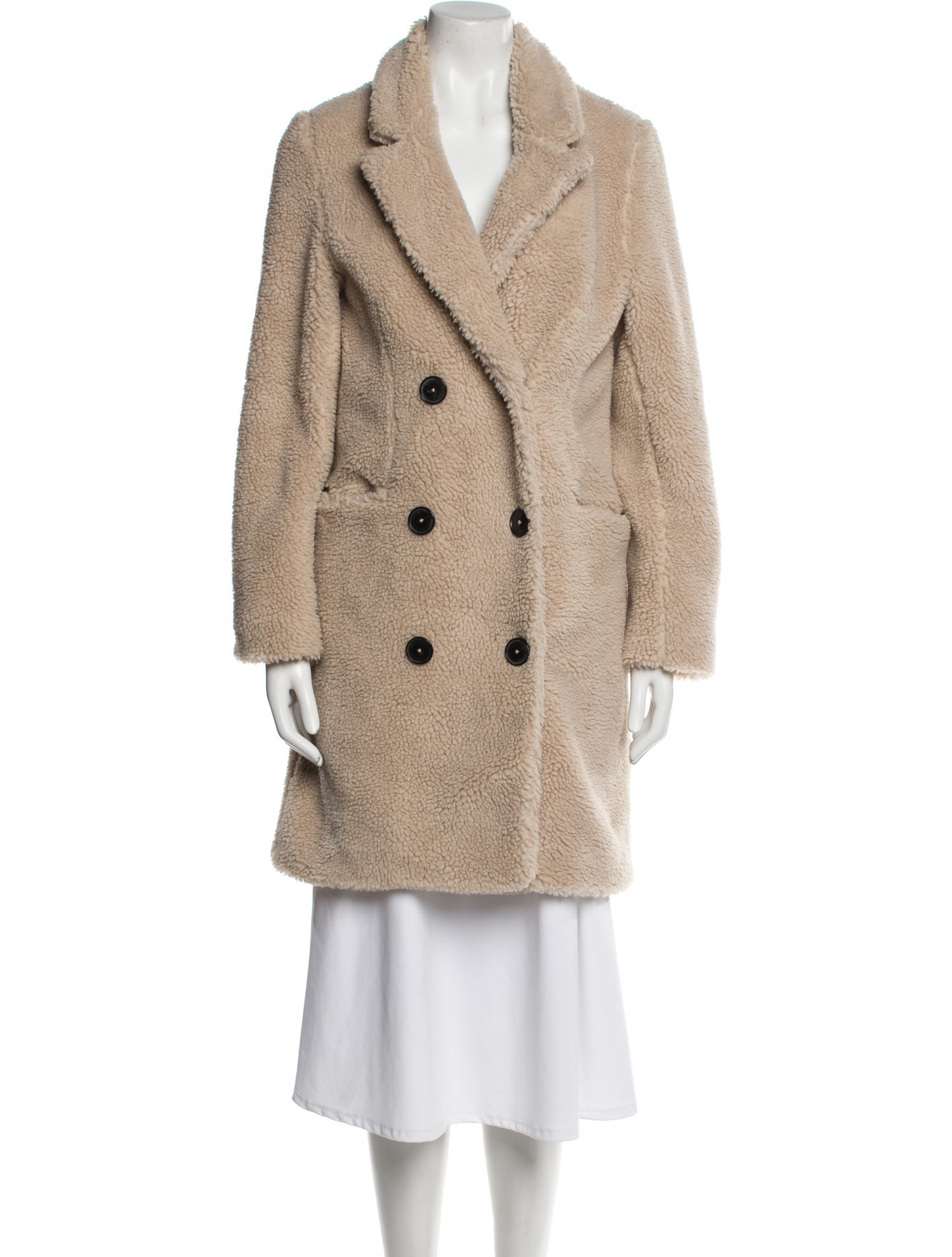 Zadig & Voltaire Tweed Pattern Faux Fur Coat