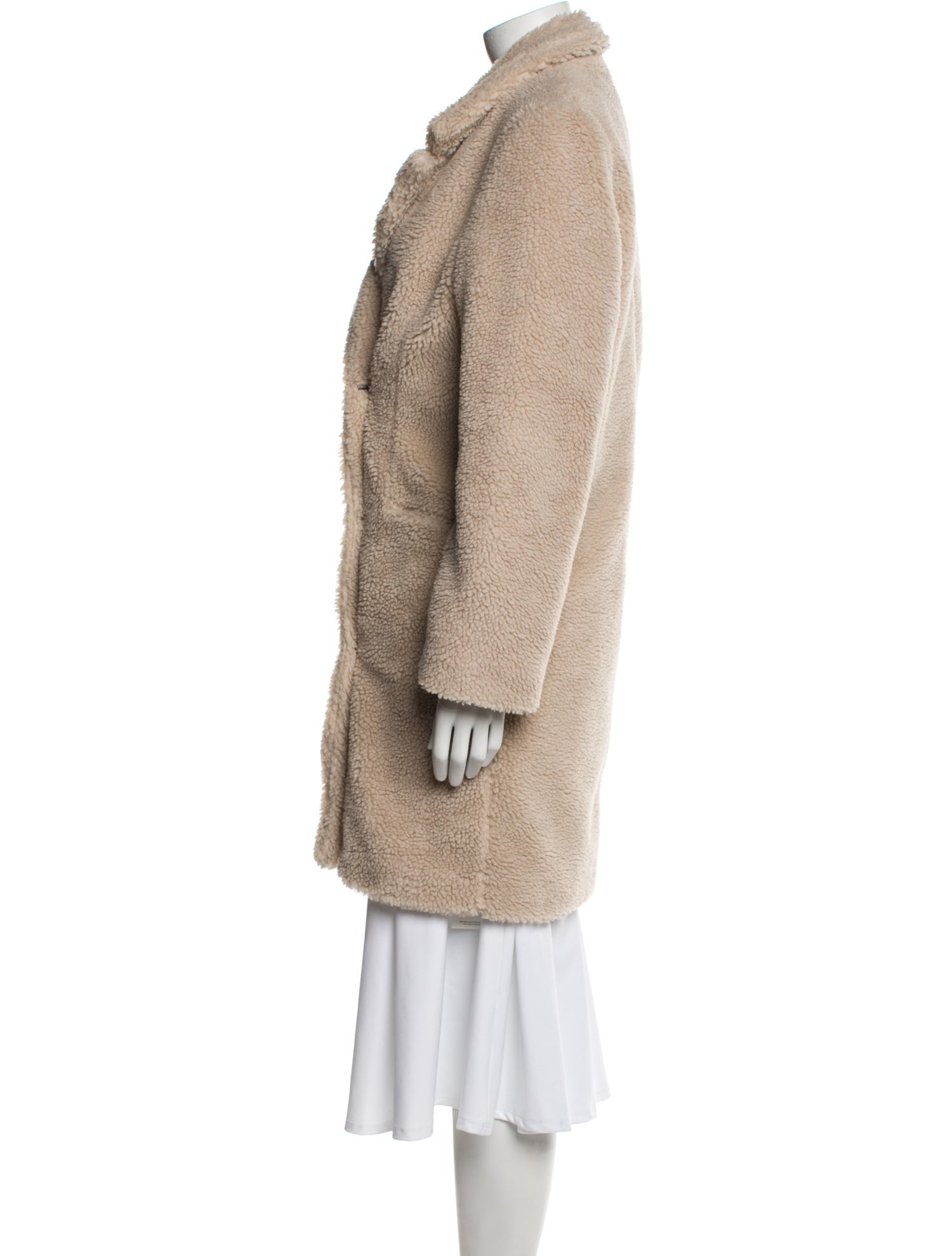 Zadig & Voltaire Tweed Pattern Faux Fur Coat