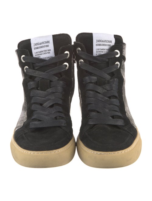 Zadig & Voltaire Suede Colorblock Pattern Sneakers