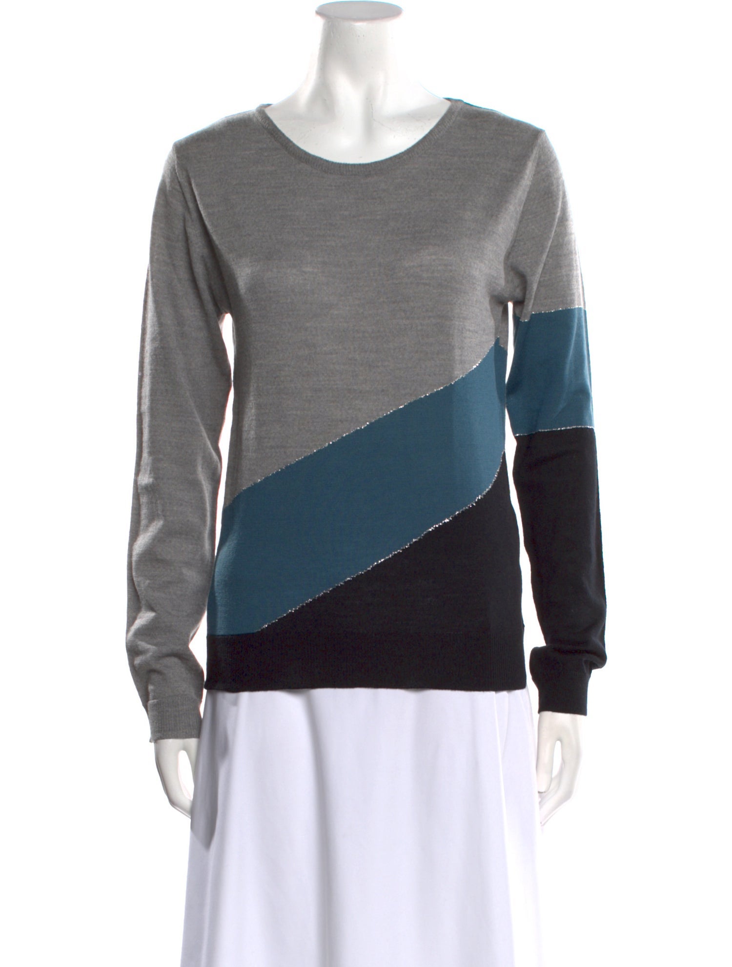 Zadig & Voltaire Merino Wool Colorblock Pattern Sweater