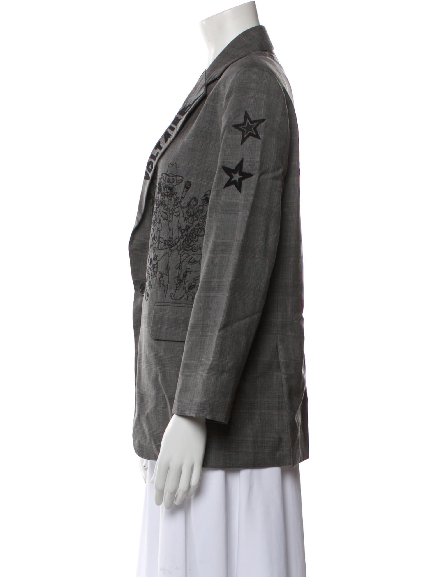 Zadig & Voltaire Wool Plaid Print Blazer